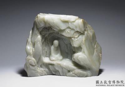 图片[2]-Jade miniature mountain of a cave with meditating Bodhidharma, Qing dynasty, Qianlong reign (1736-1795)-China Archive